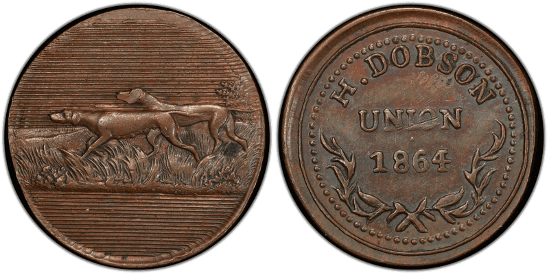 (1864) Copper Civil War Store Card F-700D-1a, H. Dobson RI