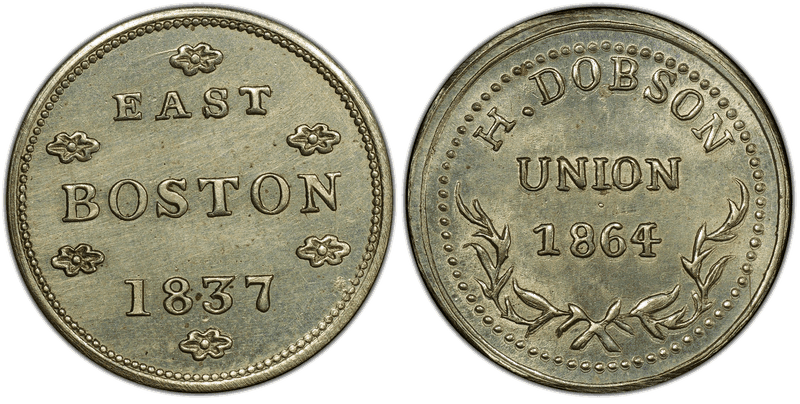(1864) Nickel Civil War Store Card F-700D-2c, H. Dobson RI