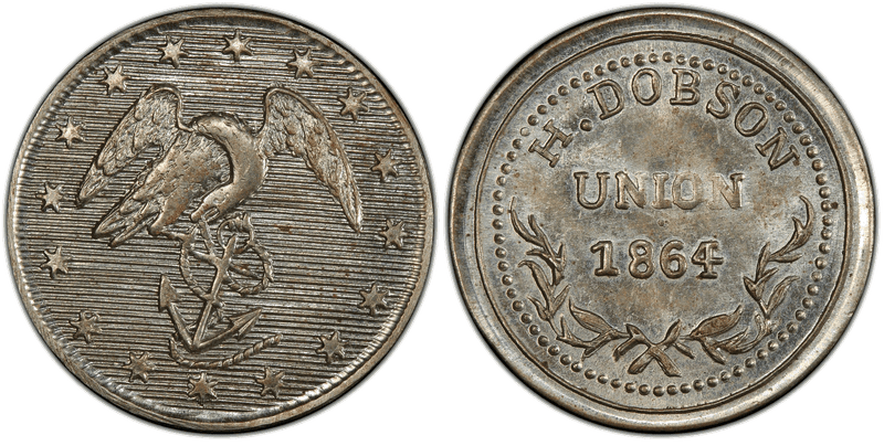 (1864) German-Silver Civil War Store Card F-700D-5j, H. Dobson RI
