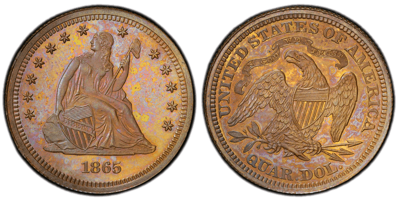 1865 Proof Quarter Pattern - J-426