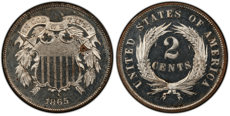 1865 Proof Two Cent Pattern - J-408