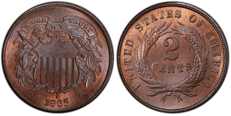 1865 Two Cent Piece - Plain 5