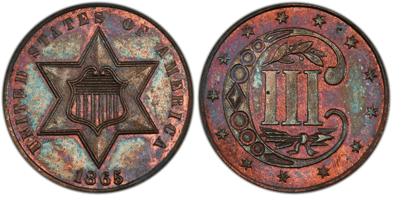1865 Proof Three Cent Pattern - J-415