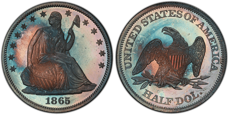 1865 Seated Liberty Half Dollar