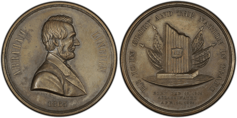 1865 Medal Lincoln - Broken Column