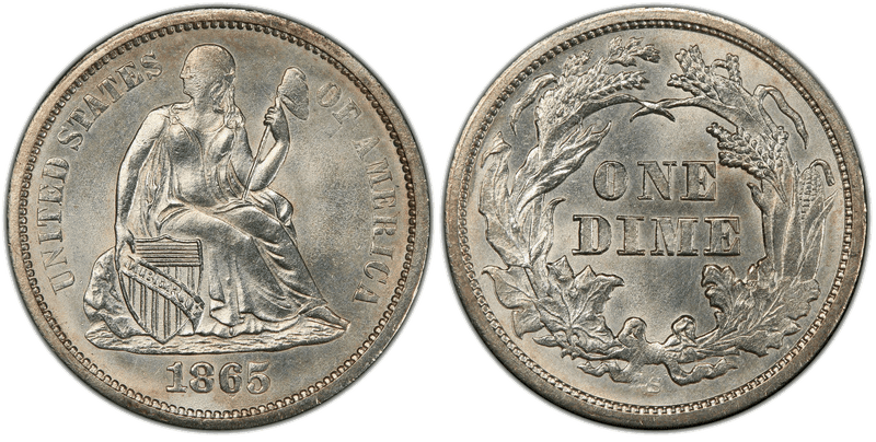 1865 (S) Seated Liberty Dime