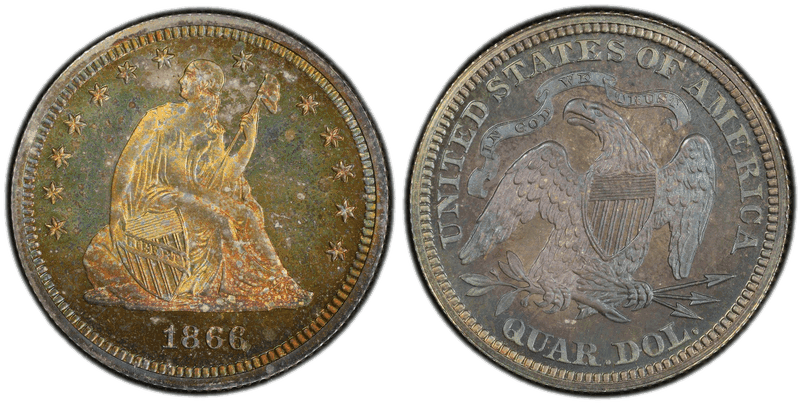 1866 Seated Liberty Quarter
