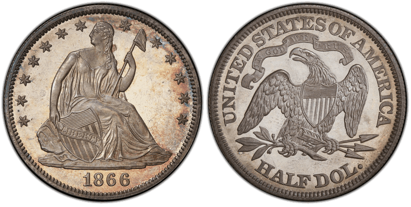 1866 Seated Liberty Half Dollar