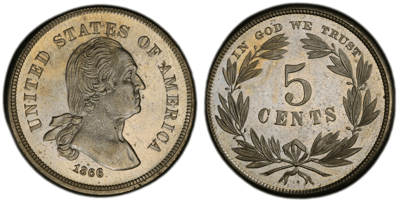 1866 Proof Nickel Pattern - J-461, Washington