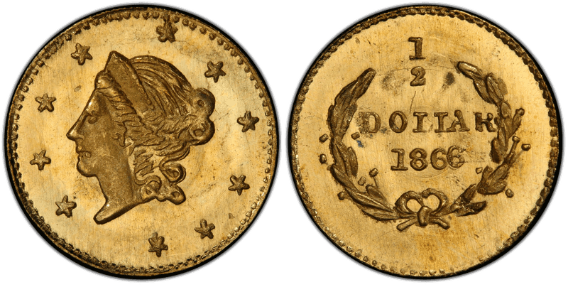 1866 Gold Half Dollar - BG-1006