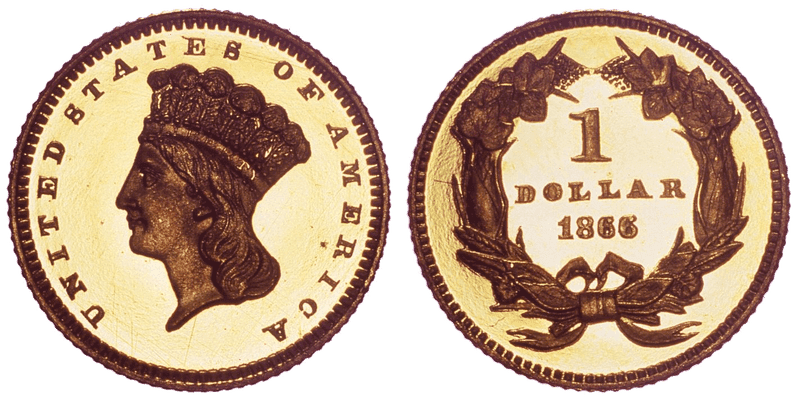 1866 Liberty Gold Dollar