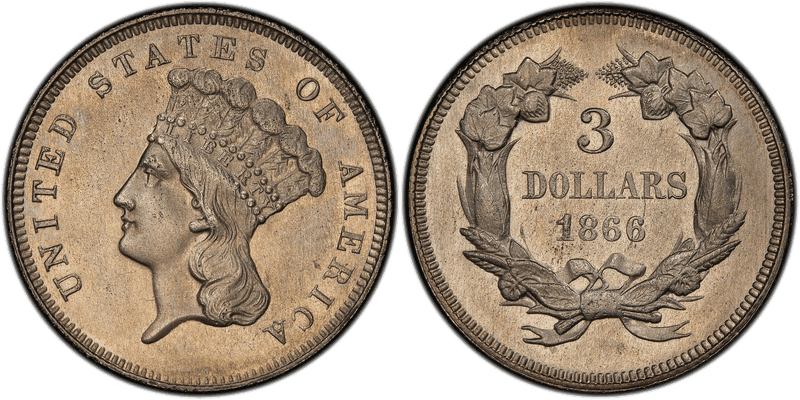 1866 Proof Three Dollar Pattern - J-543