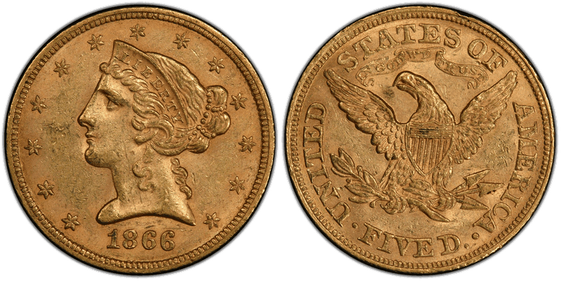 1866 Liberty Head Half Eagle