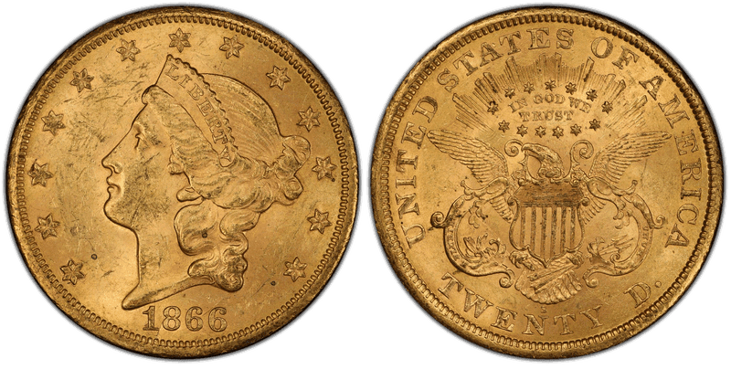 1866 Liberty Head Double Eagle