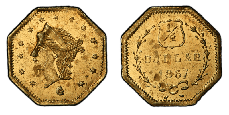 1867 Gold Quarter - BG-743
