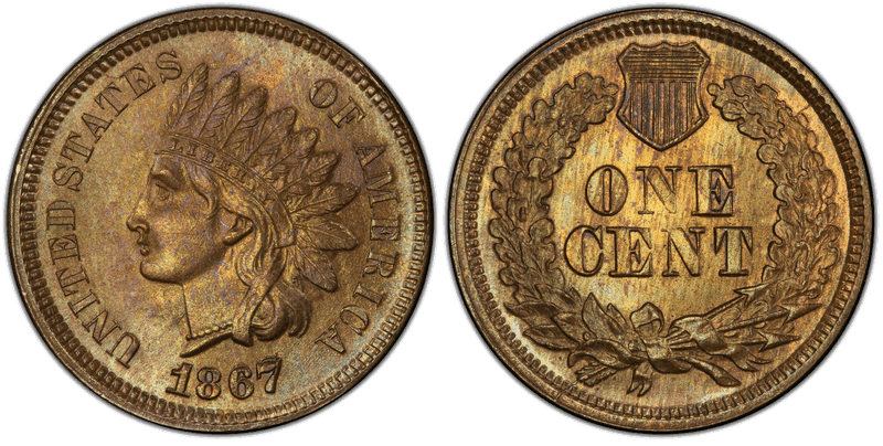 1867 Indian Head Cent Base