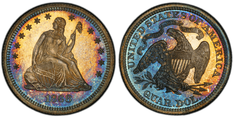 1868 Seated Liberty Quarter