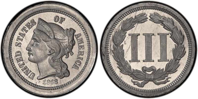 1868 Proof Three Cent Pattern - J-617a