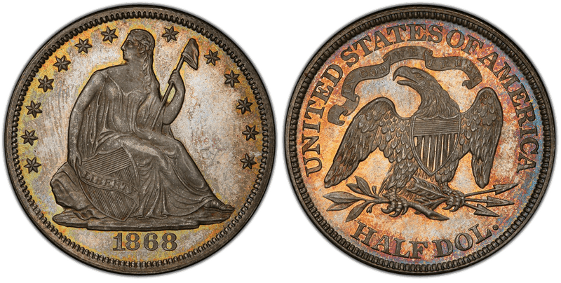 1868 Seated Liberty Half Dollar
