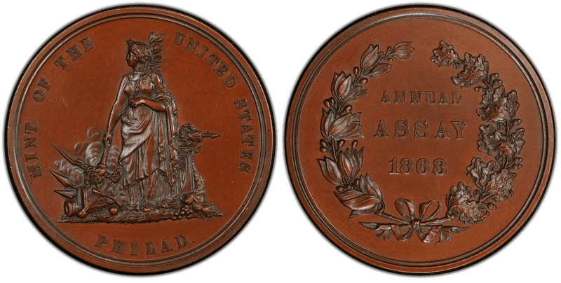 1868 Assay Commission Medal - JK-AC-4, Bronze, End of the Civil War