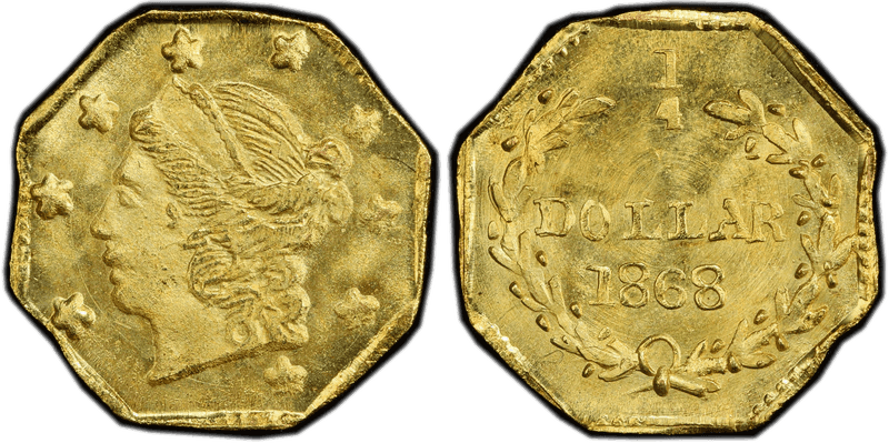 1868 Gold Quarter - BG-710