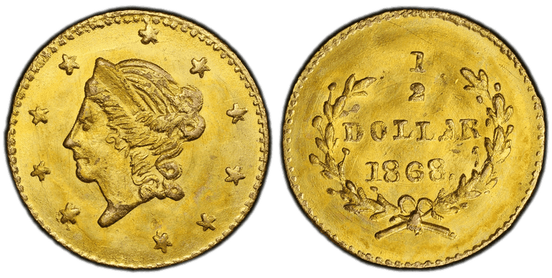 1868 Gold Half Dollar - BG-1008