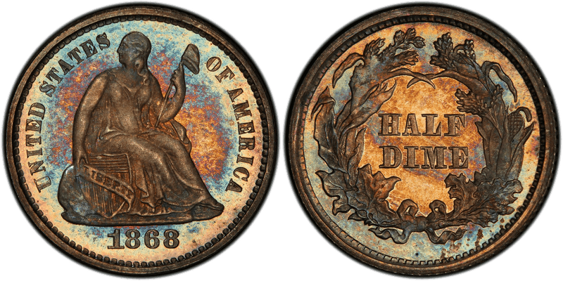 1868 Seated Liberty Half Dime