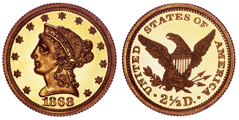 1868 Liberty Head Quarter Eagle