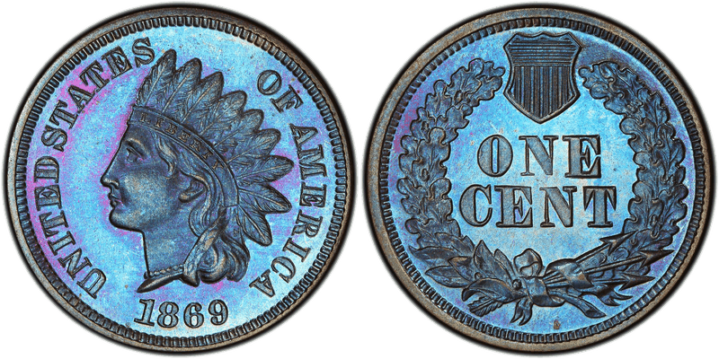 1869 Indian Head Cent Base