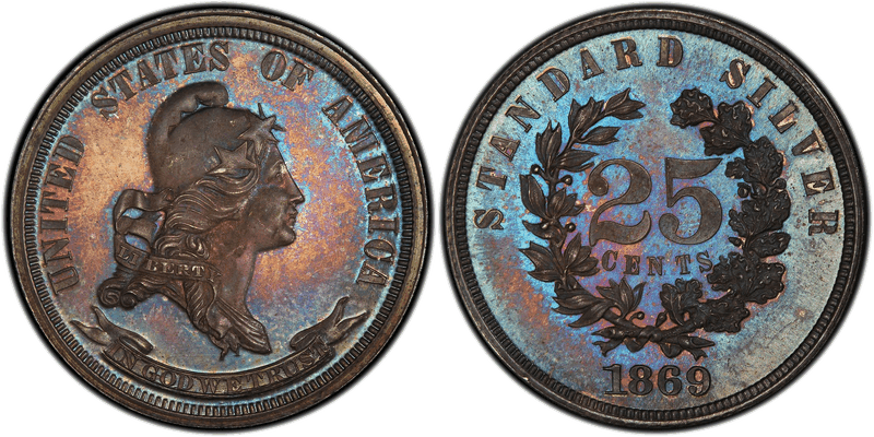 1869 Proof Quarter Pattern - J-722
