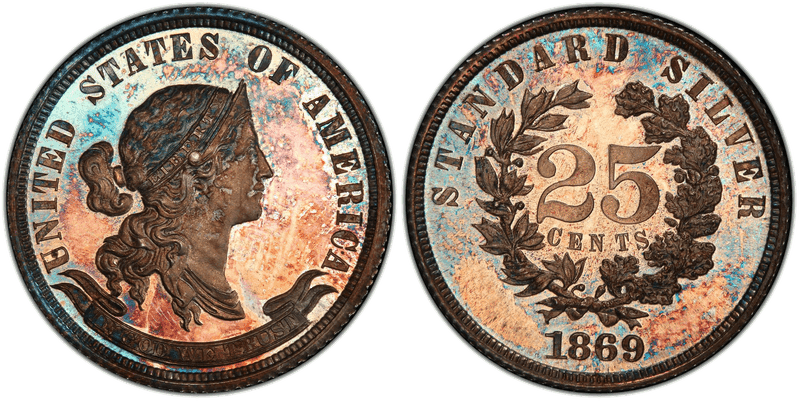 1869 Proof Quarter Pattern - J-727