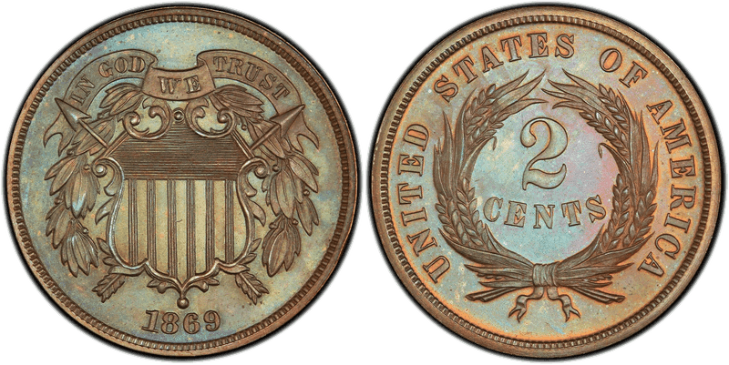 1869 Proof Two Cent Pattern - J-672
