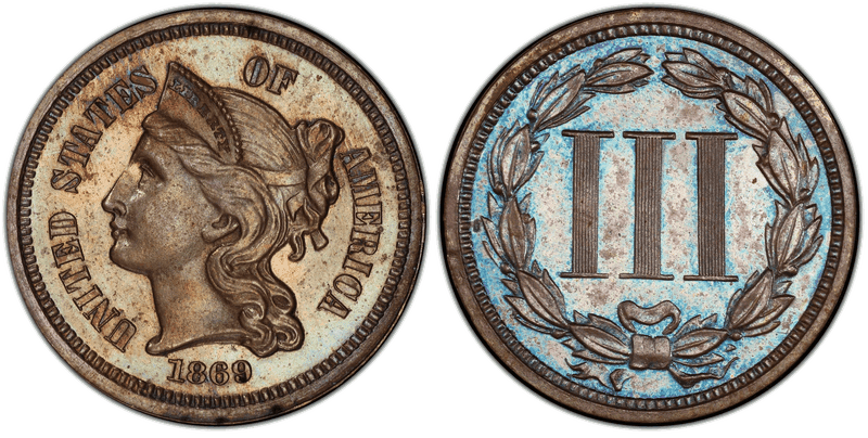 1869 Proof Three Cent Pattern - J-678