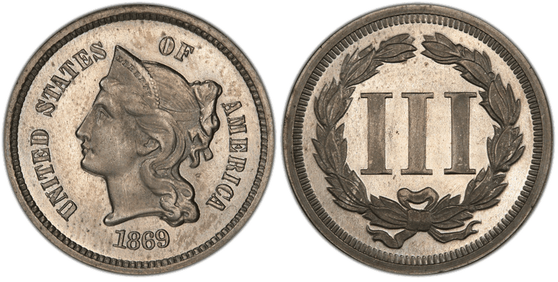 1869 Proof Three Cent Pattern - J-676