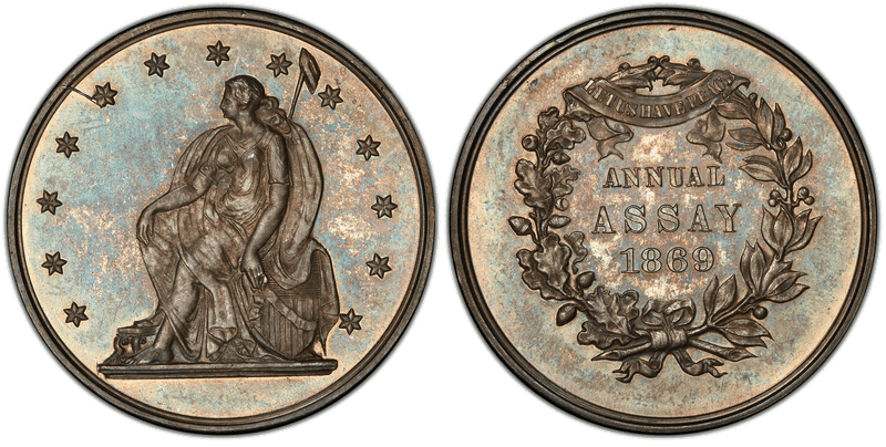 1869 Assay Commission Medal - JK-AC-6, Silver, Seated, Stars