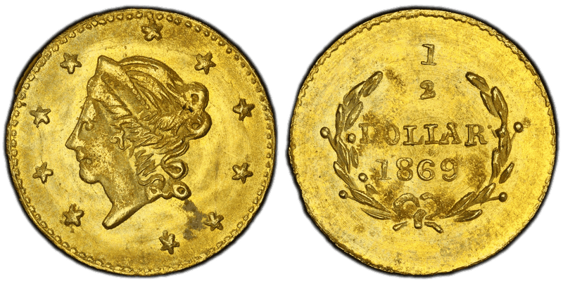 1869 Gold Half Dollar - BG-1009