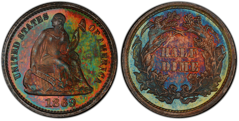 1869 Seated Liberty Half Dime