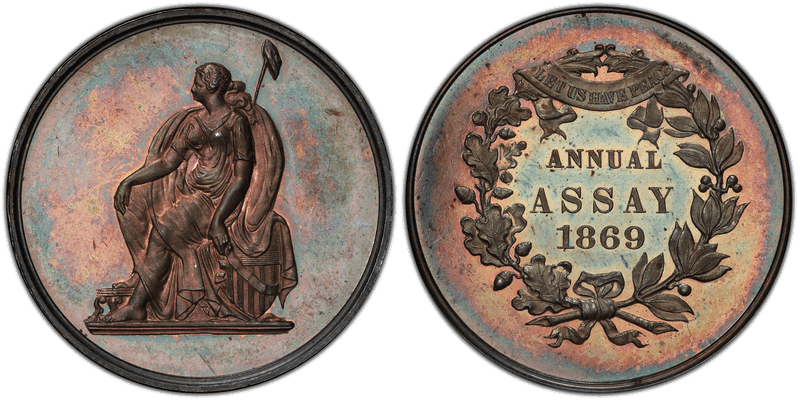 1869 Assay Commission Medal - JK-AC-7, Silver, Seated Mule