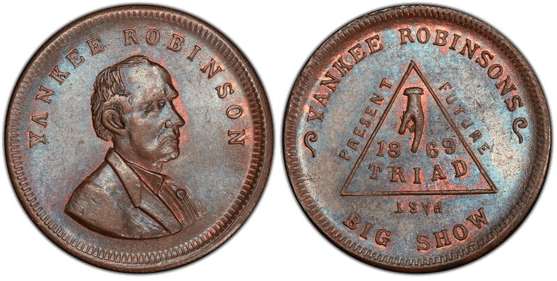 1869 Token F-692A-14a Copper RE Yankee Robinson IL