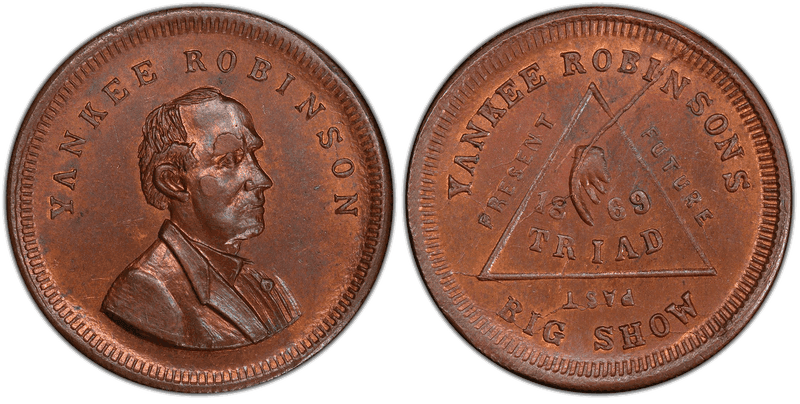 1869 Token F-692A-16a Copper RE Yankee Robinson IL