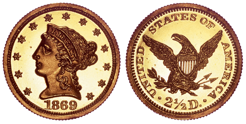 1869 Liberty Head Quarter Eagle