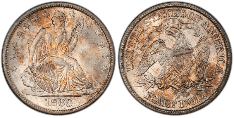 1869 Seated Liberty Half Dollar