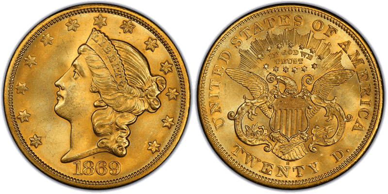 1869 Liberty Head Double Eagle