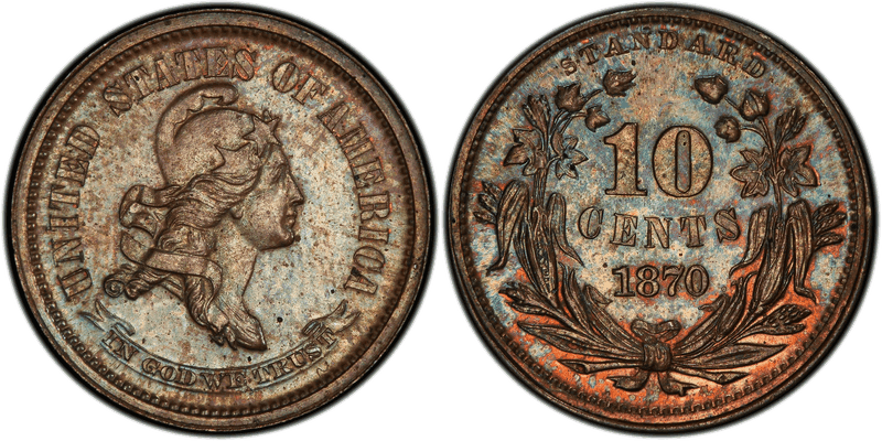 1870 Proof Dime Pattern - J-840