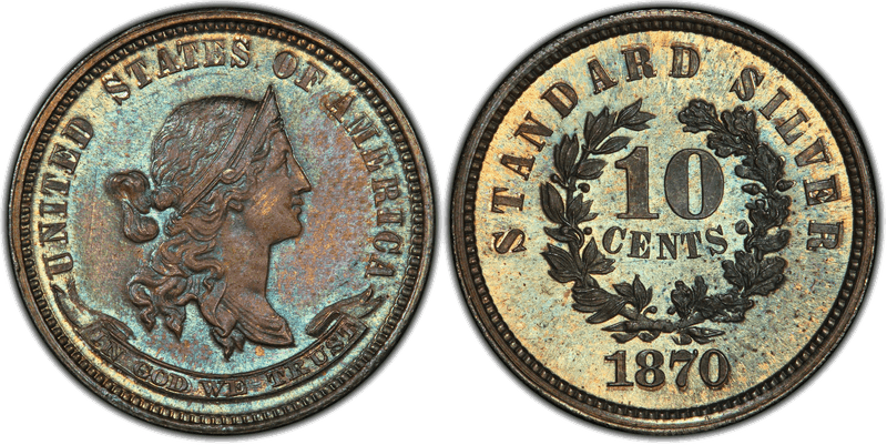 1870 Proof Dime Pattern - J-862