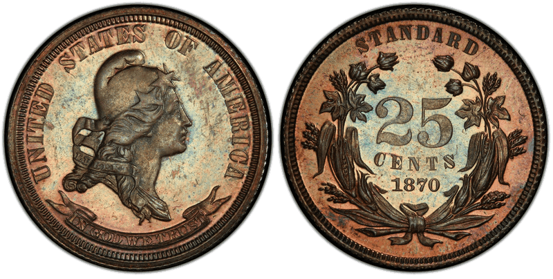 1870 Proof Quarter Pattern - J-888