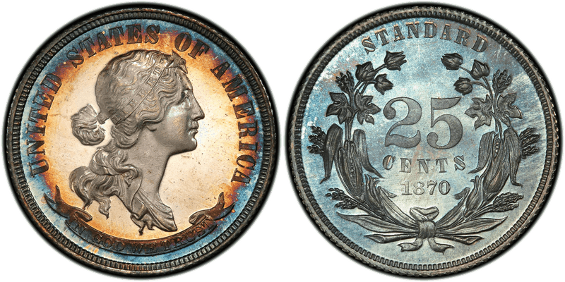 1870 Proof Quarter Pattern - J-900