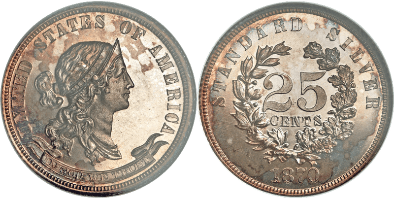 1870 Proof Quarter Pattern - J-912