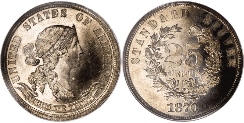 1870 Proof Quarter Pattern - J-913