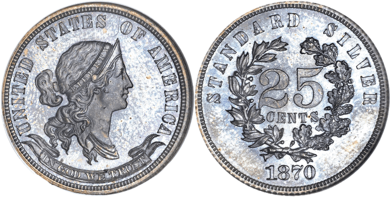 1870 Proof Quarter Pattern - J-914